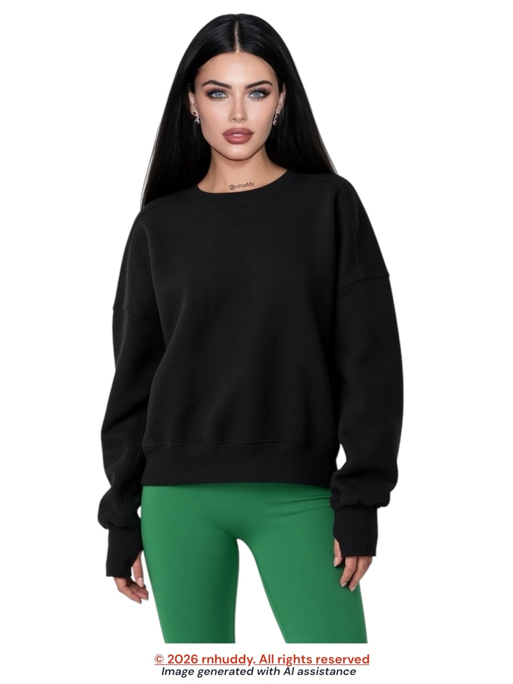 Aerie XXL black distressed textured crewneck sweatshirt